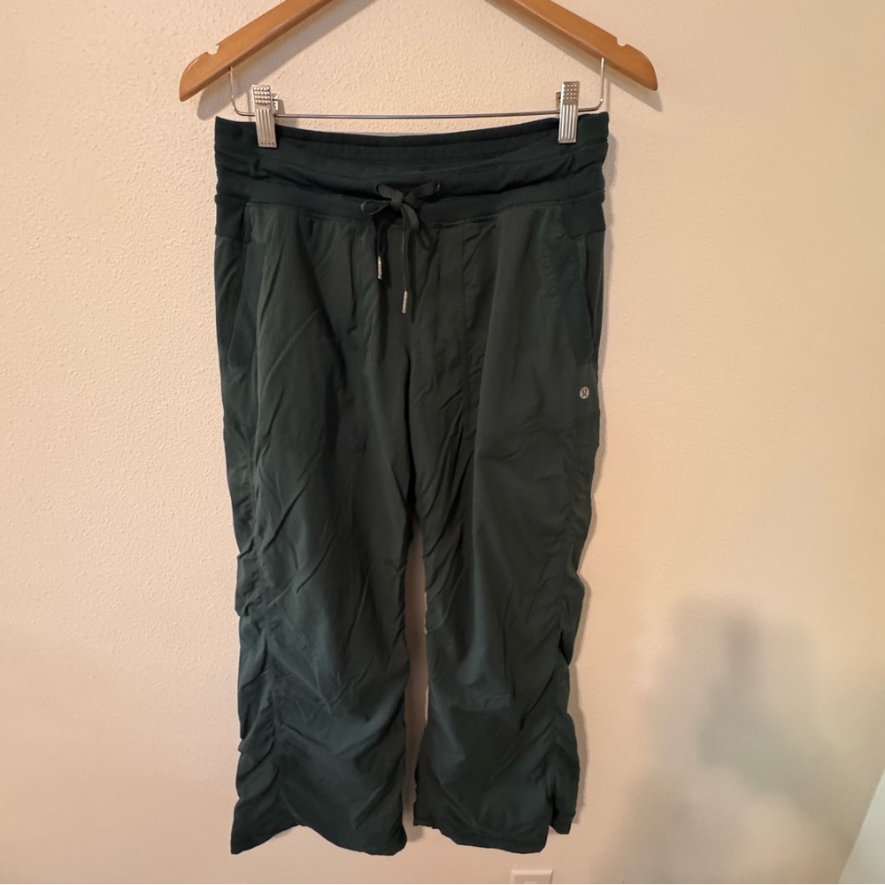 Lululemon Dance Studio Cropped Pant Lined Nocturnal Teal Workout Athleisure-8